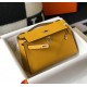 Hermes Kelly Pochette Clutch Bag In Yellow  Epsom Leather